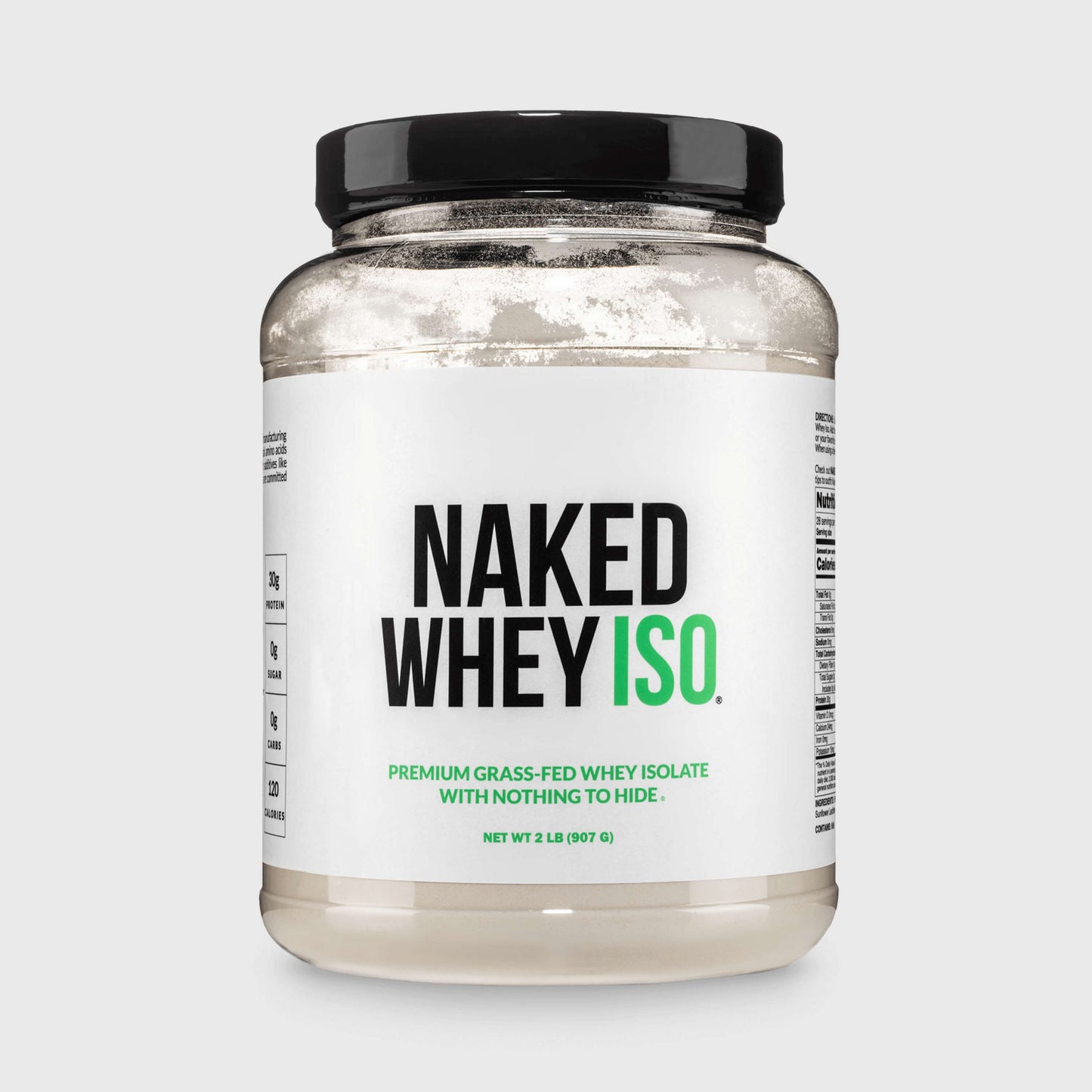 Grass Fed Whey Isolate Protein Powder - Unflavored for Easy Mixing at Home or On the Go