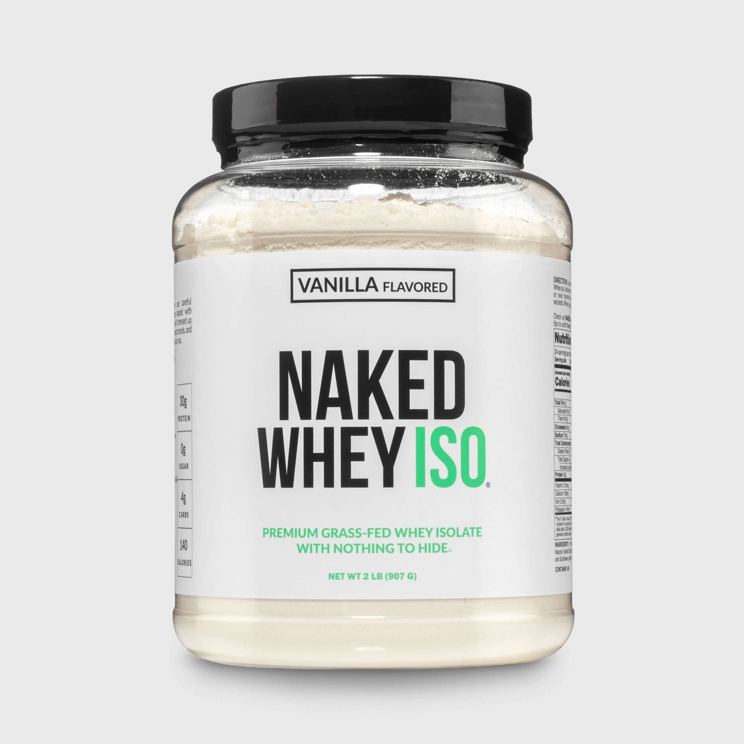 Vanilla Grass-Fed Whey Isolate Protein Powder - Vanilla for Easy Mixing at Home or On the Go
