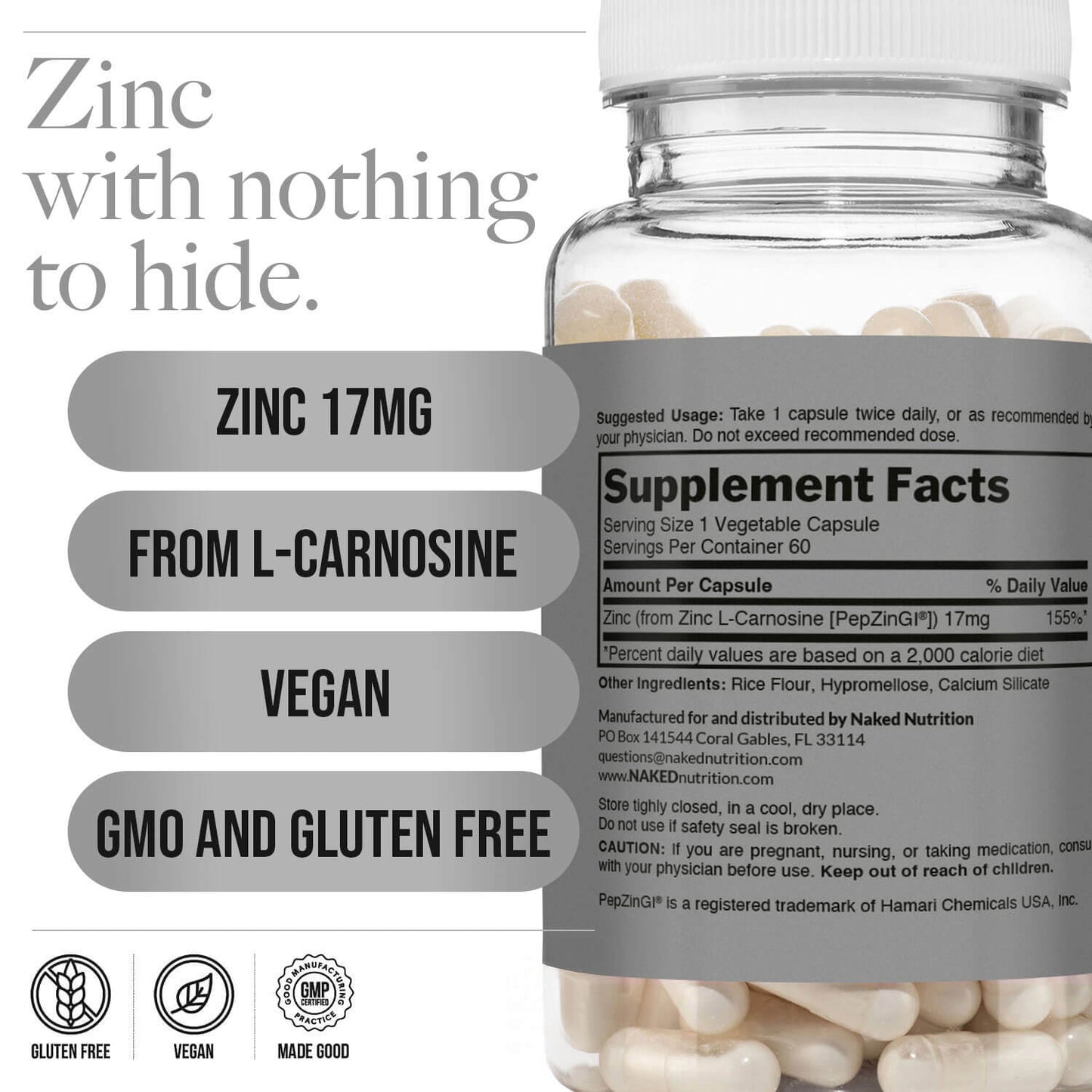 Daily Zinc Supplement - Zinc for Convenient Home or Travel Use