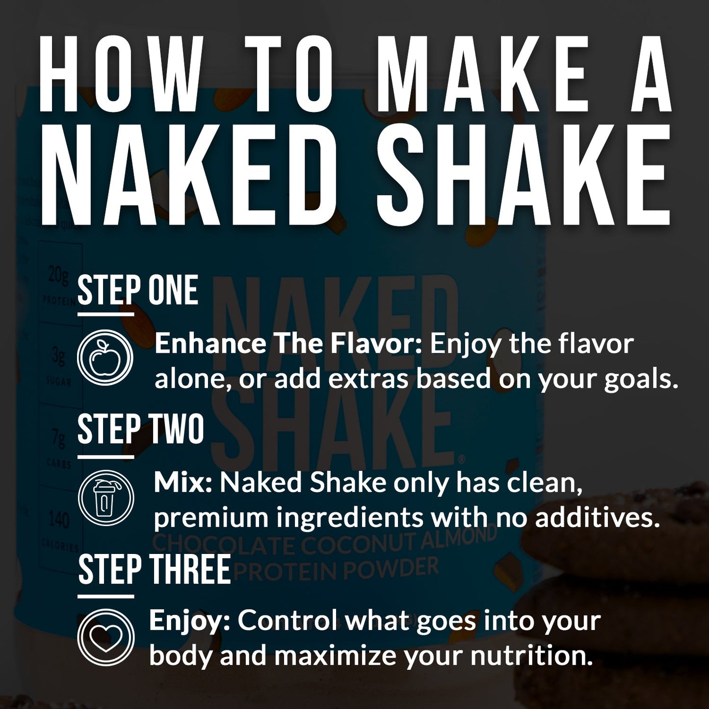 Chocolate Coconut Almond Protein Shake - Chocolate Coconut Almond with a Convenient Shake-Friendly Formula