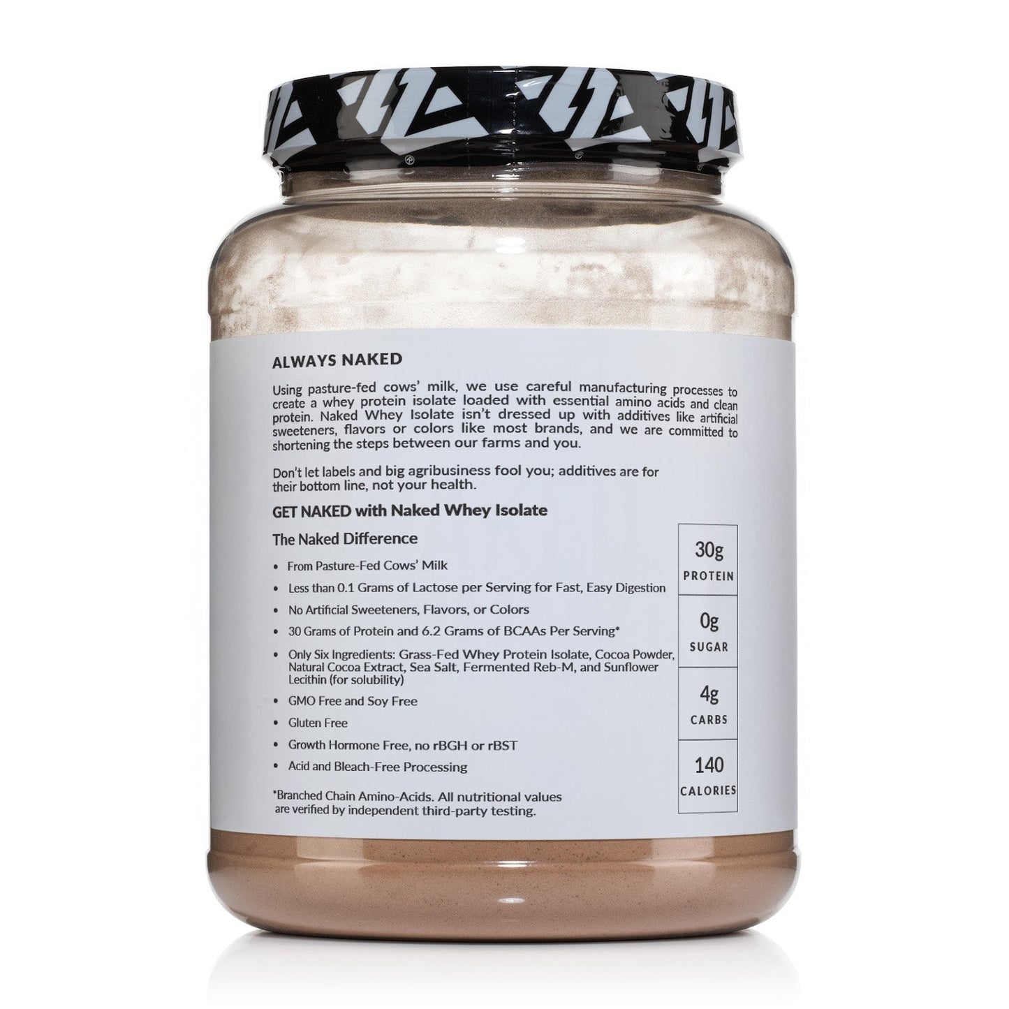 Chocolate Grass-Fed Whey Isolate Protein Powder - Chocolate for Easy Mixing at Home or On the Go