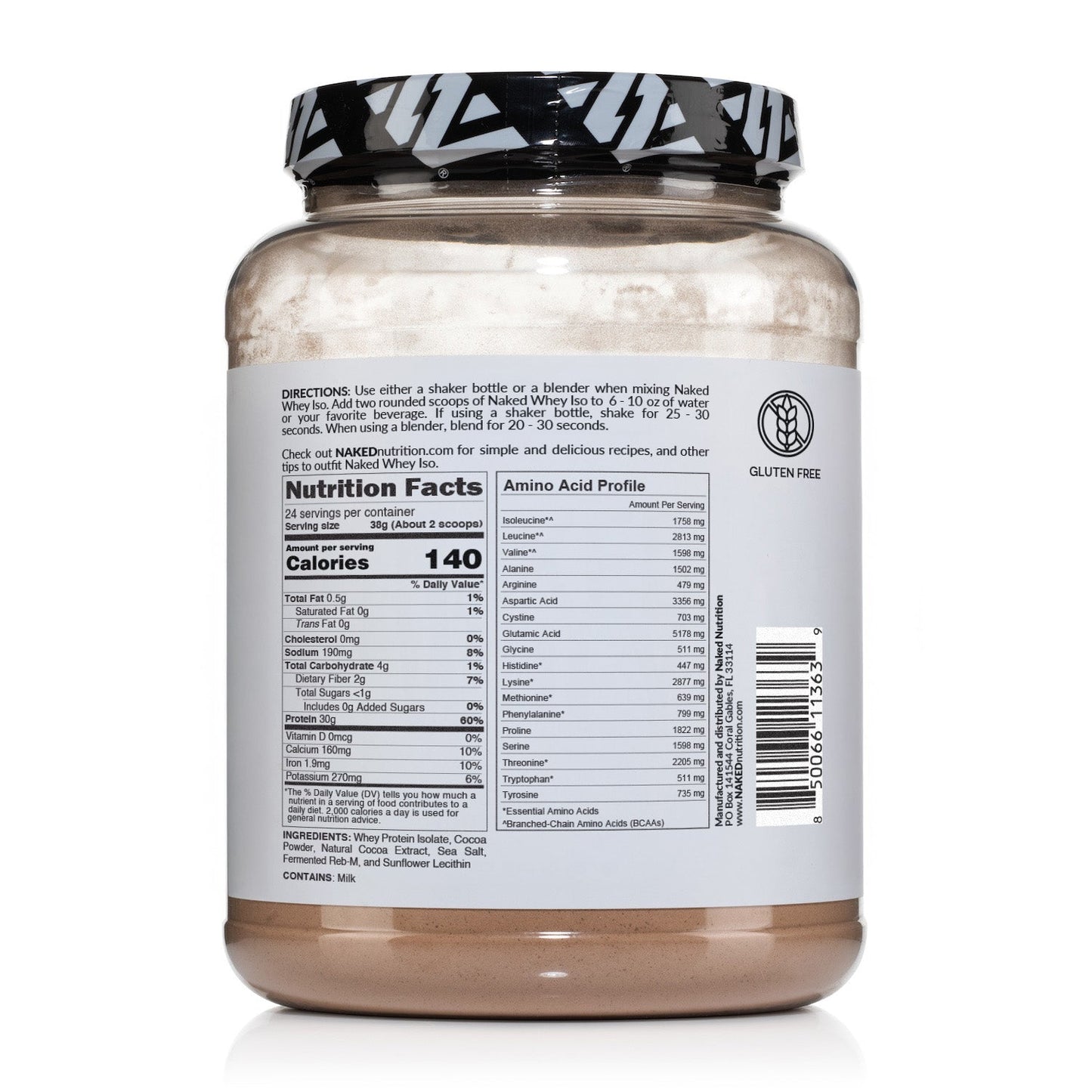 Chocolate Grass-Fed Whey Isolate Protein Powder - Chocolate for Easy Mixing at Home or On the Go