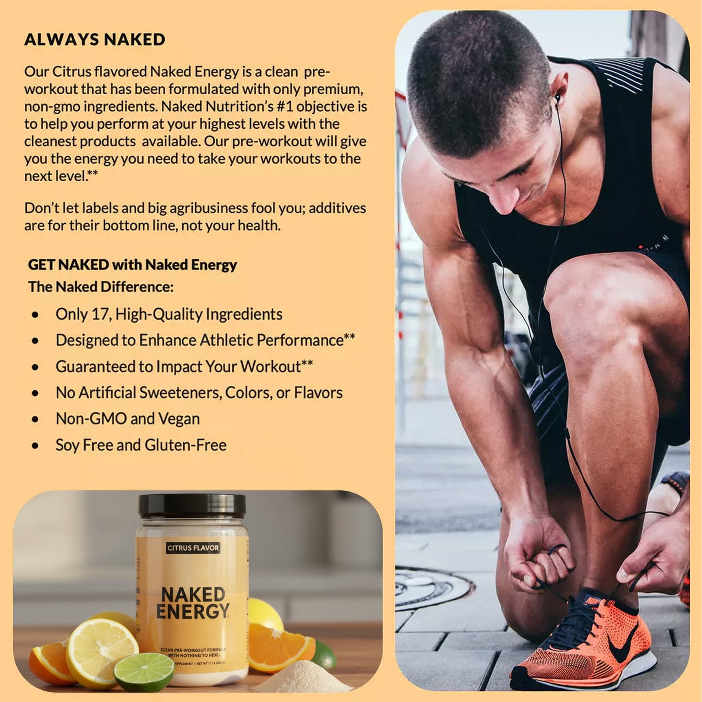 Citrus Pre Workout Supplement - Citrus with an Easy-Mix Workout Format