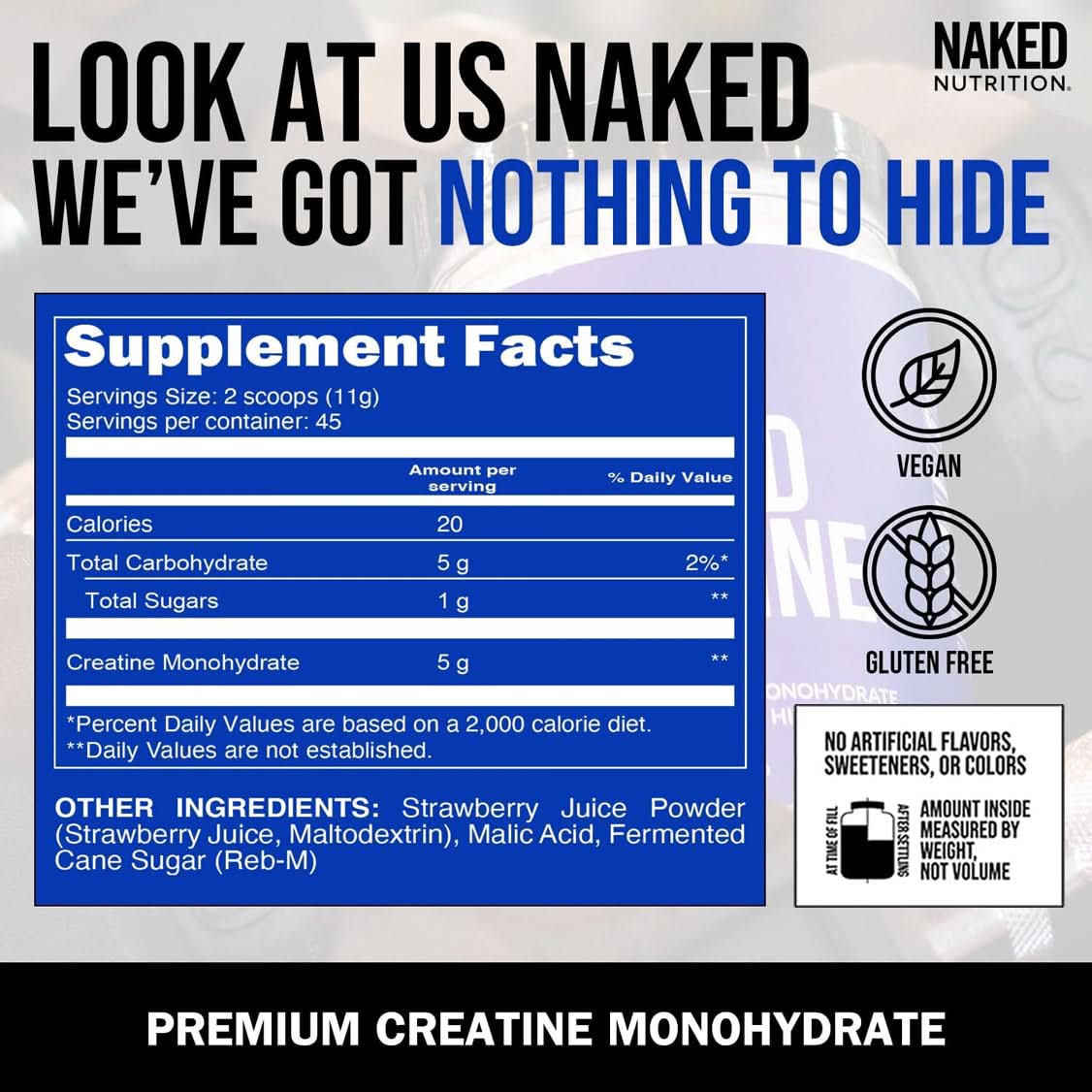 Strawberry Creatine Monohydrate Powder - Strawberry with an Easy-Mix Workout Format