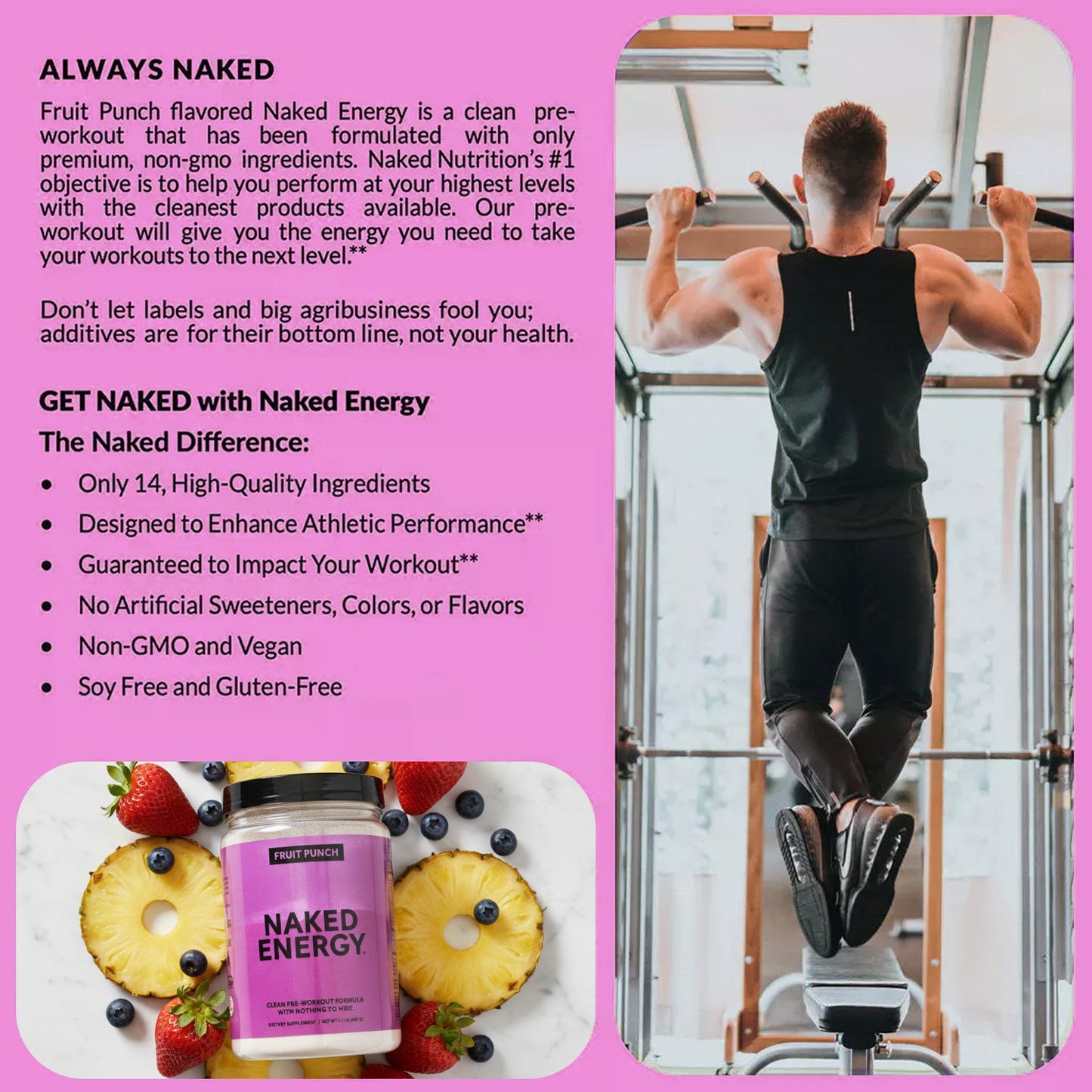 Fruit Punch Pre Workout Supplement - Fruit Punch with an Easy-Mix Workout Format