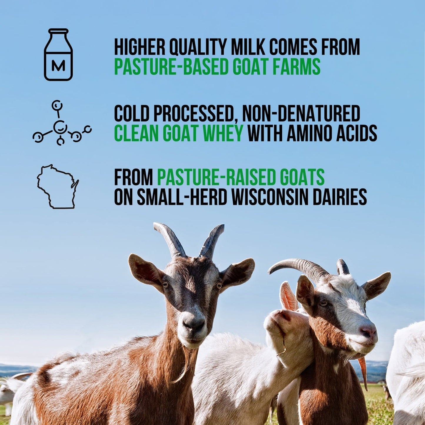 Chocolate Goat Whey Protein Powder - Chocolate for Easy Mixing at Home or On the Go