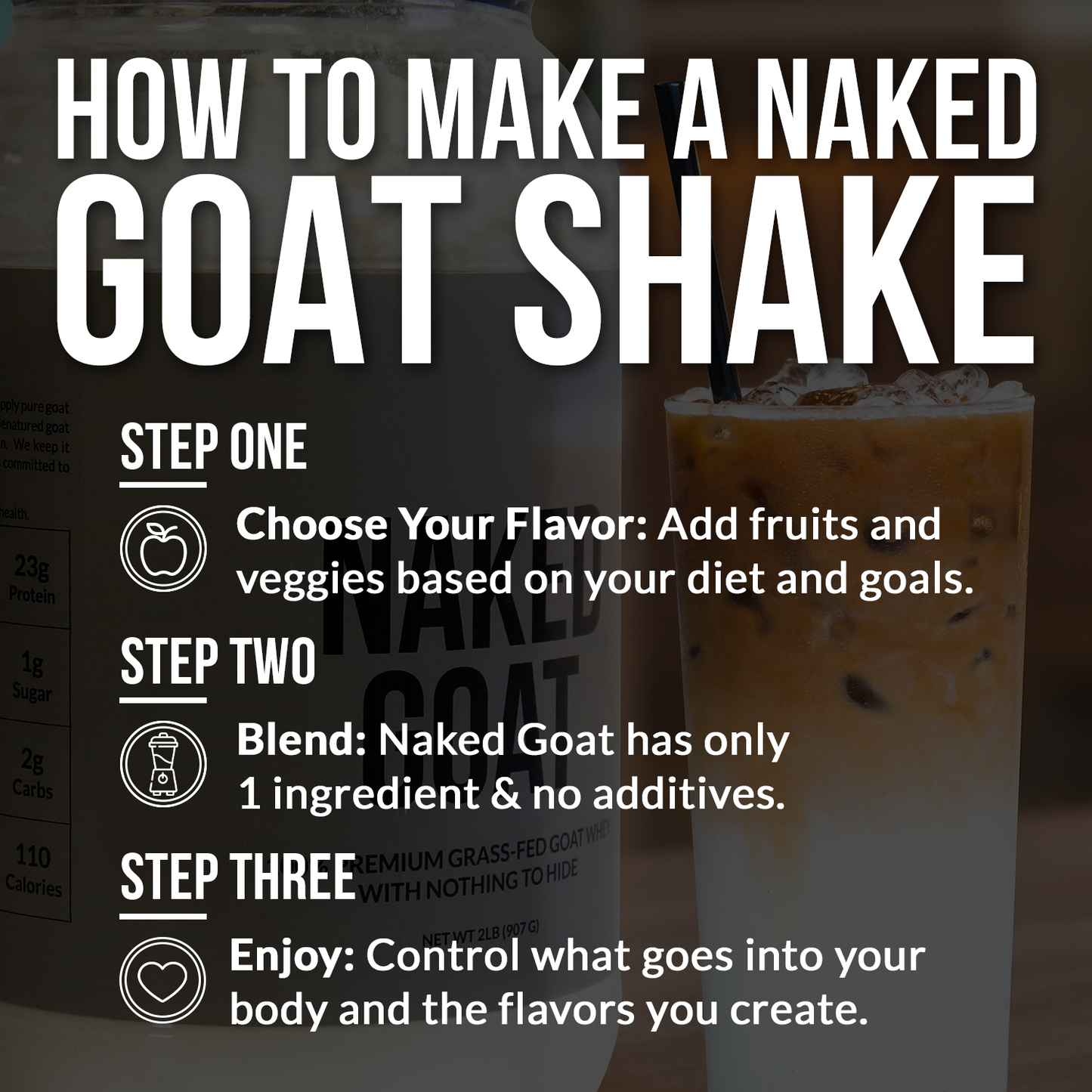 Goat Whey Protein Powder - Unflavored for Easy Mixing at Home or On the Go