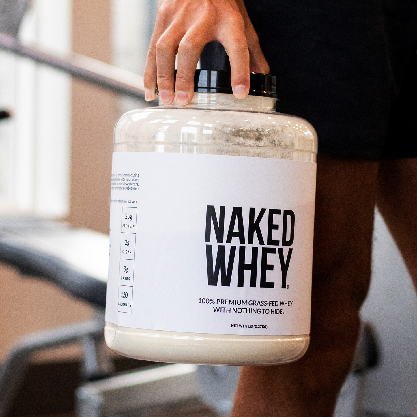 Grass Fed Whey Protein Powder - Unflavored - Standard Size for Easy Mixing at Home or On the Go