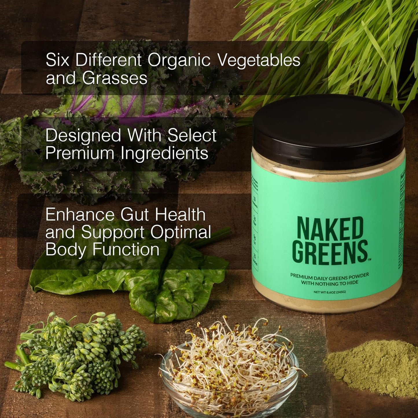 Organic Greens, Prebiotic & Probiotic Powder for Easy and Consistent Daily Use