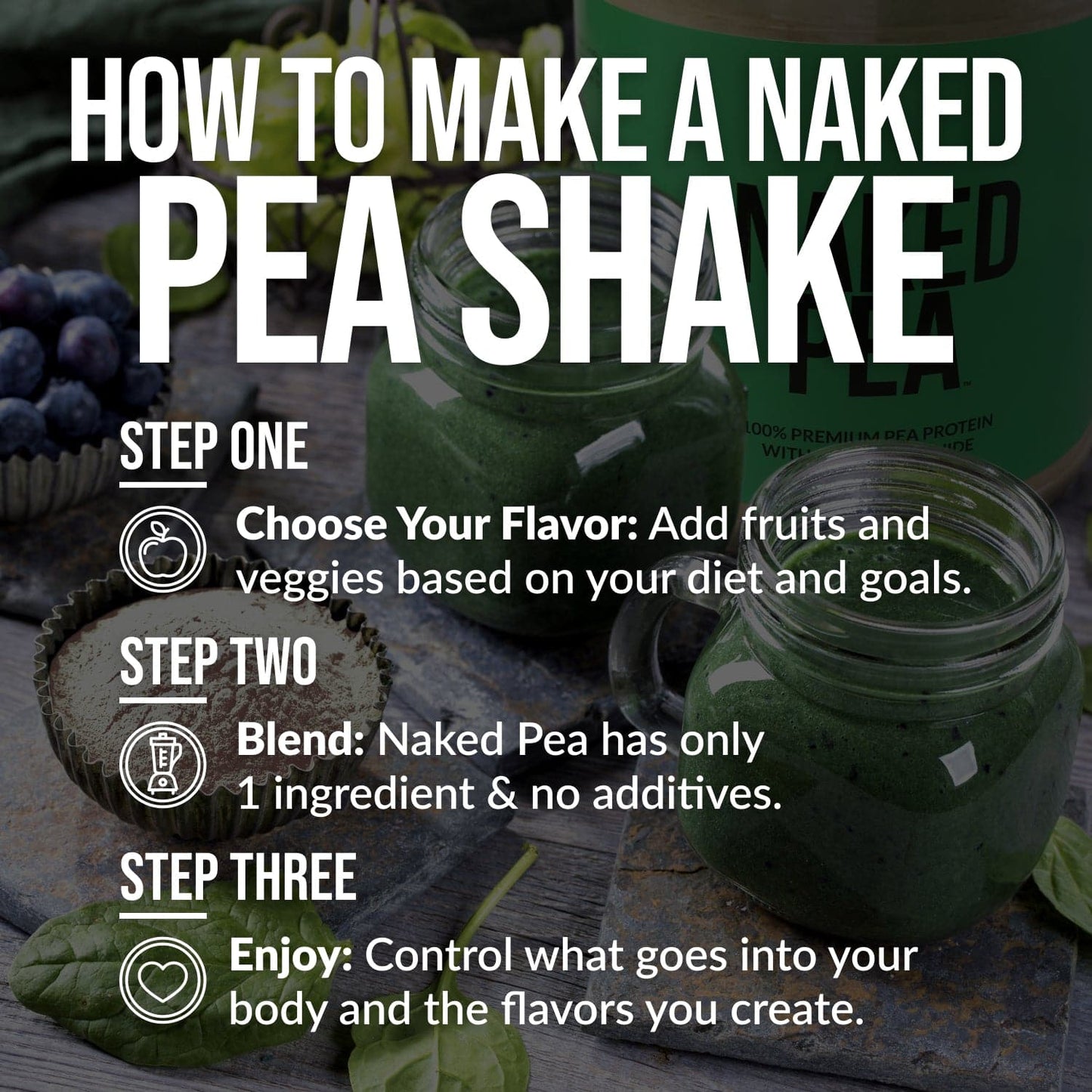 Pea Protein Powder 1lb - Unflavored for Easy Mixing at Home or On the Go