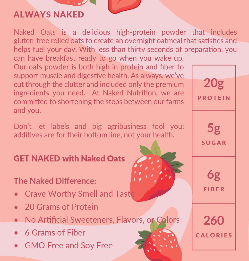 Strawberry Cream Protein Oats - Strawberry Cream for Warm, Convenient Morning Meals