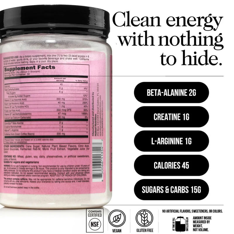 Strawberry Lemonade Pre Workout Supplement - Strawberry Lemonade with an Easy-Mix Workout Format