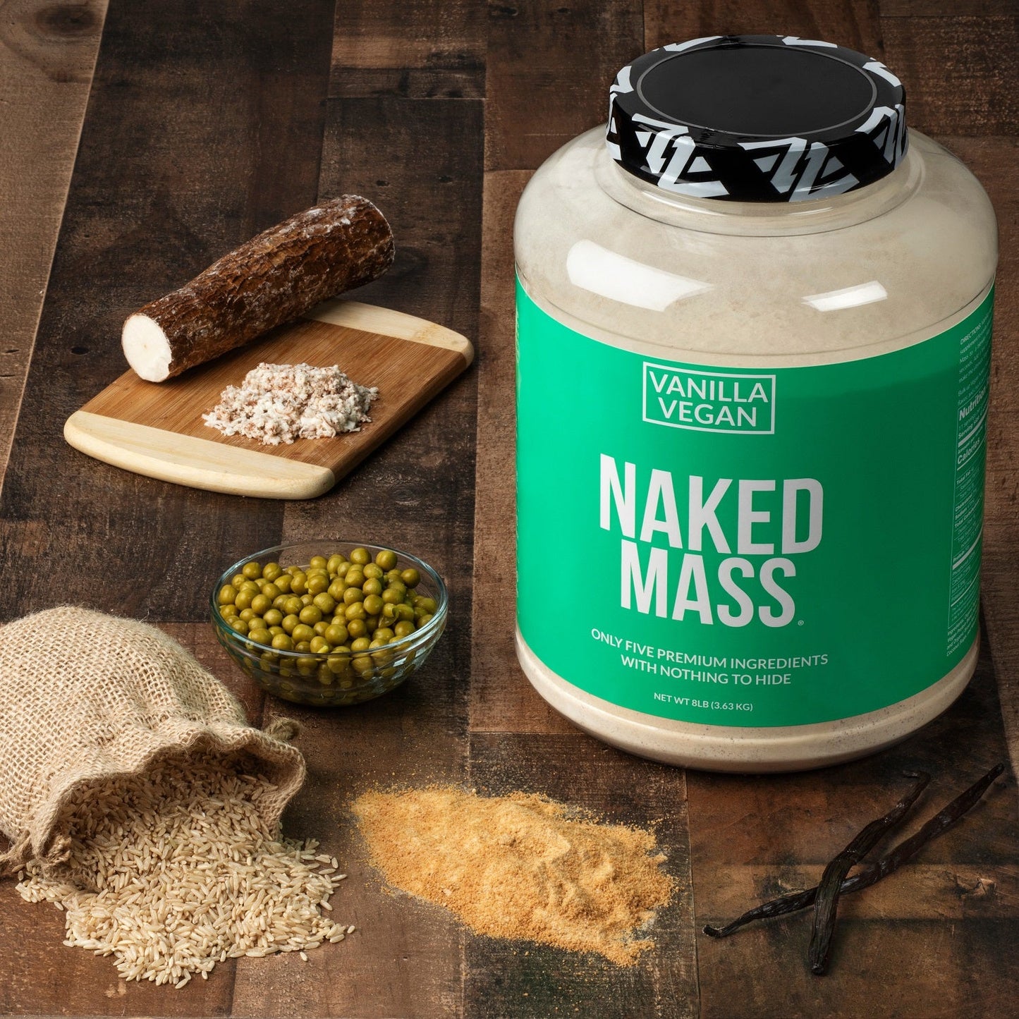 Vanilla Vegan Mass Gainer Supplement - Vanilla (Vegan) 12LB with an Easy-Mix High-Calorie Formula