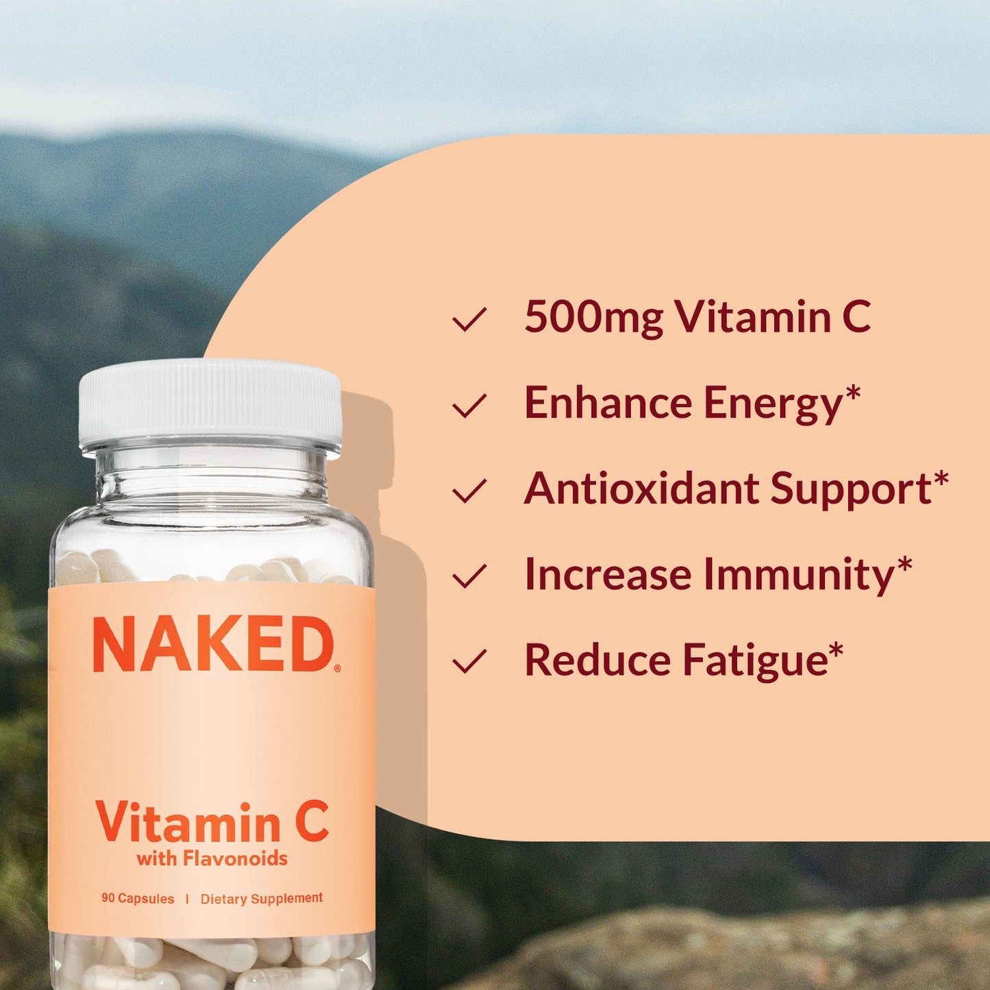Daily Vitamin C Supplement - Vitamin C for Convenient Home or Travel Use
