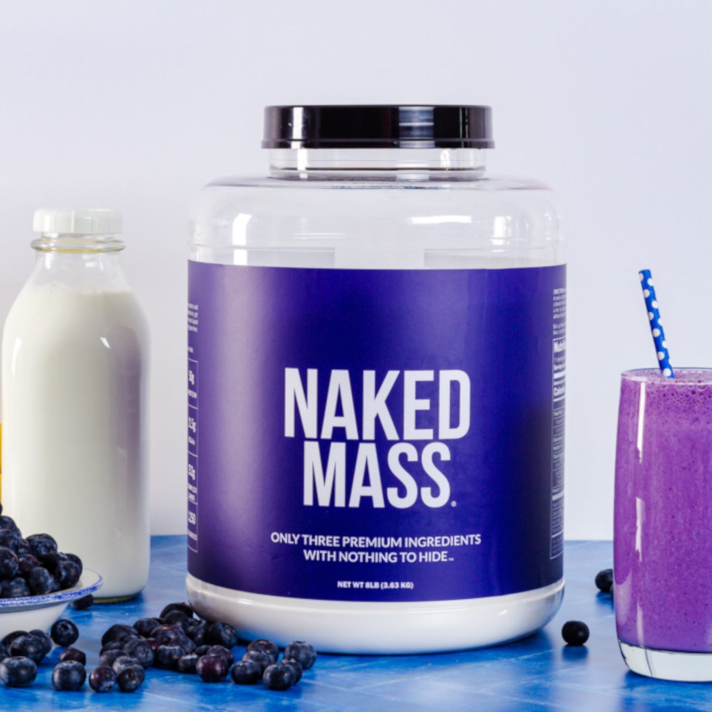 Mass Gainer Protein Supplement - Unflavored with an Easy-Mix High-Calorie Formula