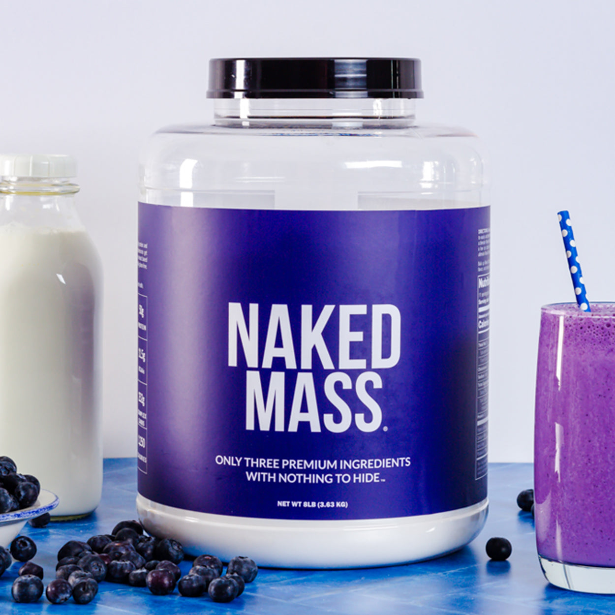 Mass Gainer Protein Supplement - Unflavored 12LB with an Easy-Mix High-Calorie Formula